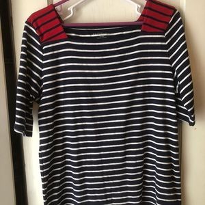 Red white and blue boatneck top